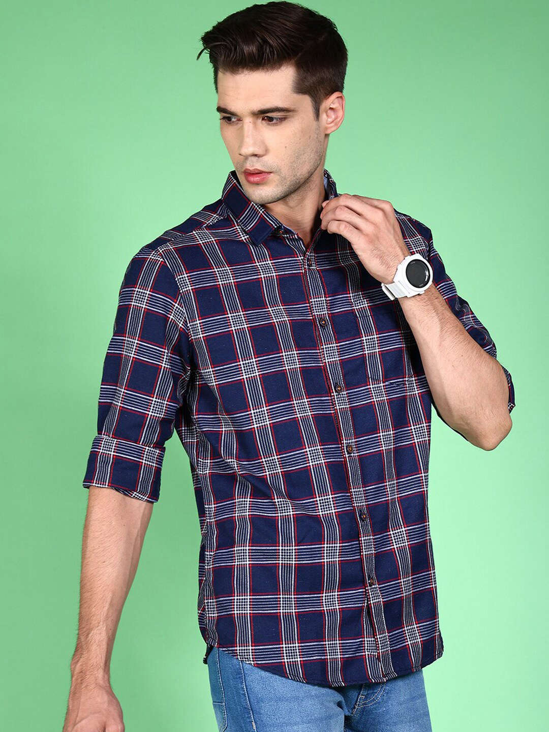 Shop Men Checked Shirt Online.