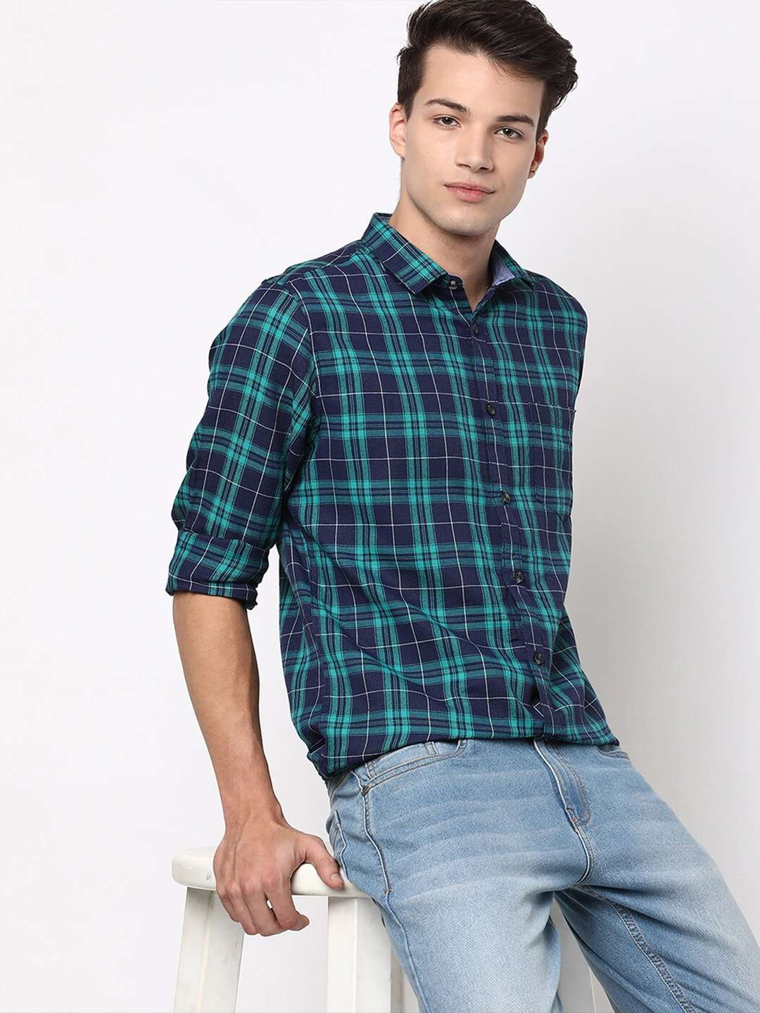 Shop Men Checked Shirt Online.