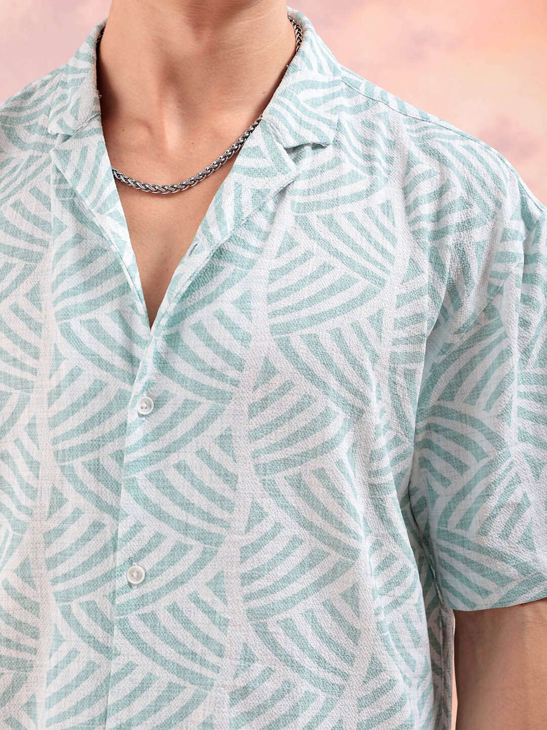 Shop Men Art Deco Printed Relaxed Fit Shirt Online.