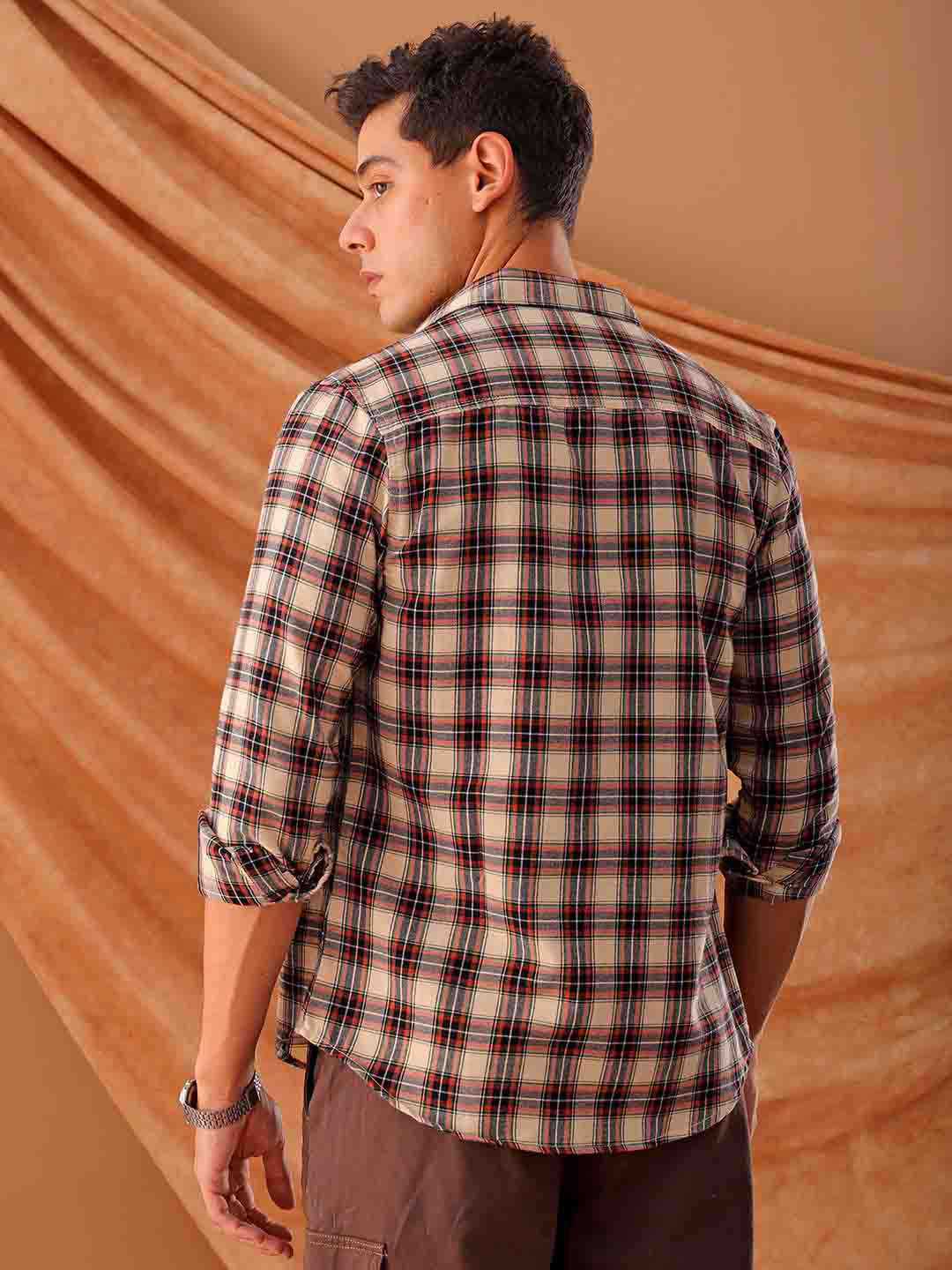 Shop Men's Checked Slim Fit Shirt Online.