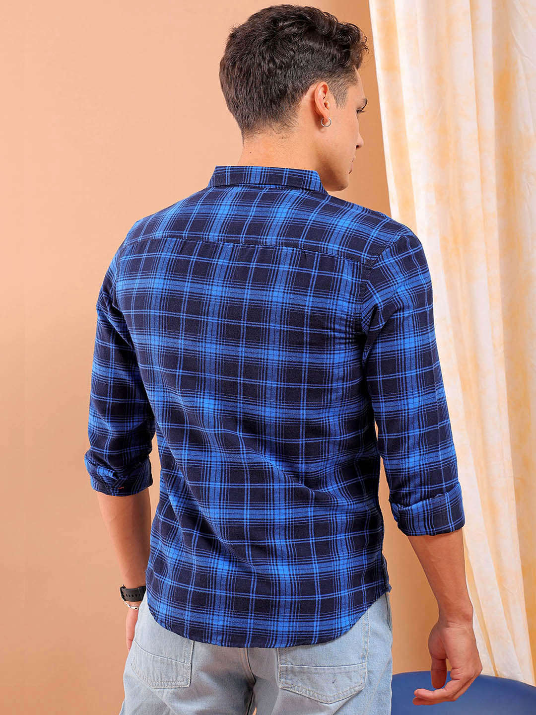 Shop Men's Checked Slim Fit Shirt Online.