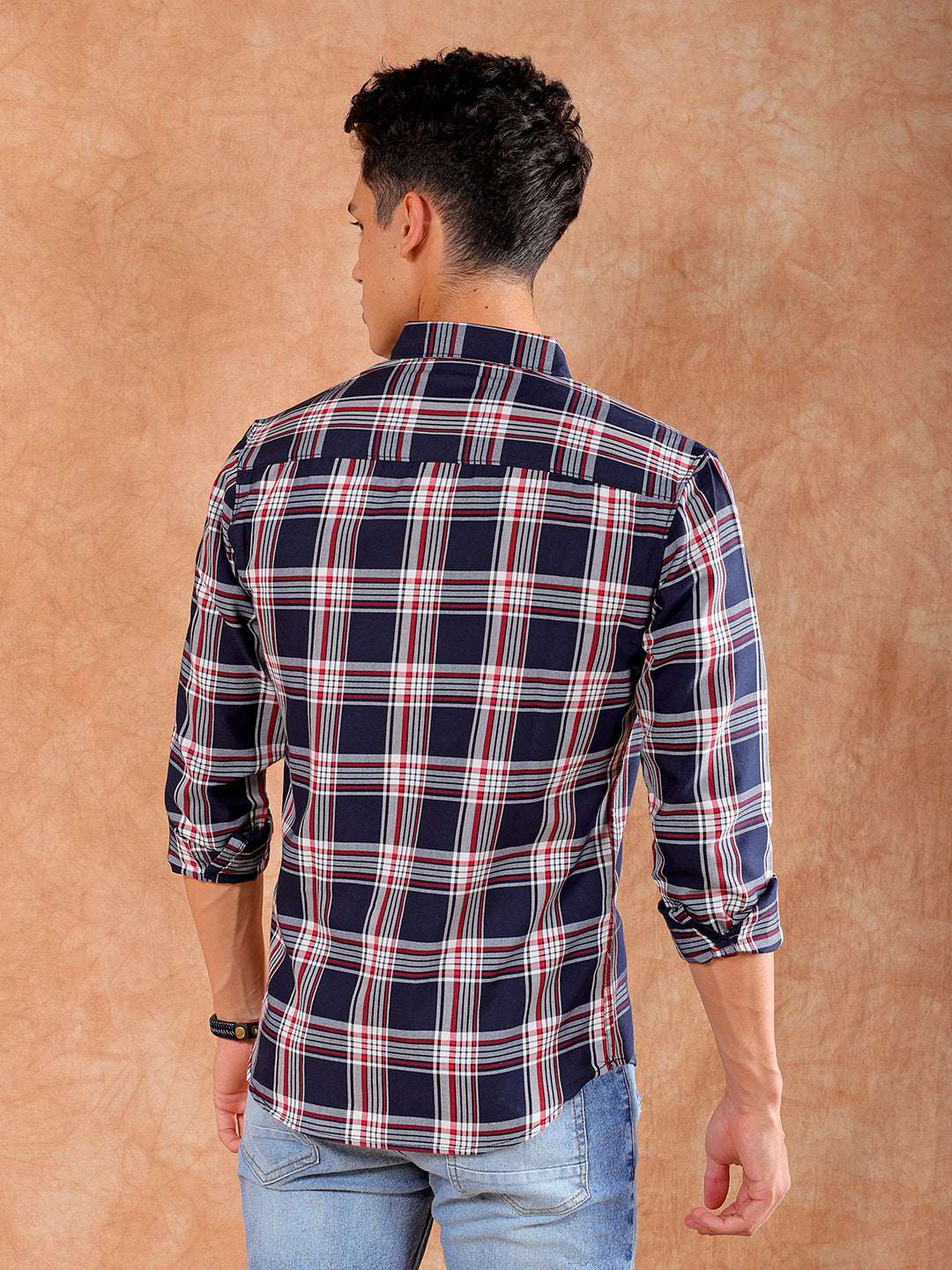 Shop Men's Checked Slim Fit Shirt Online.