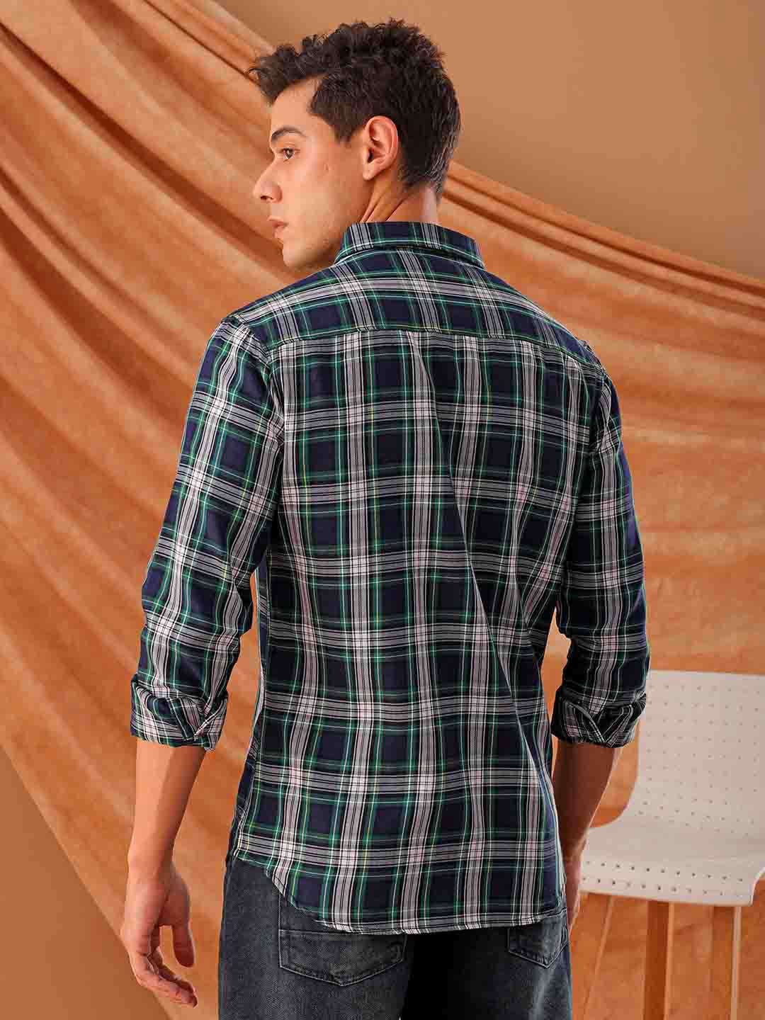 Shop Men's Checked Slim Fit Shirt Online.