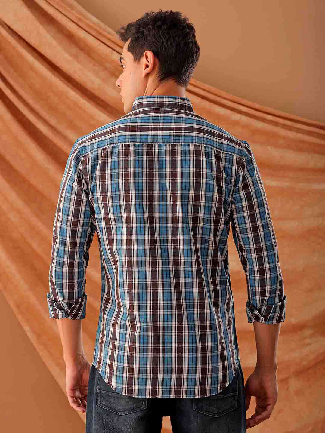 Shop Men's Checked Slim Fit Shirt Online.