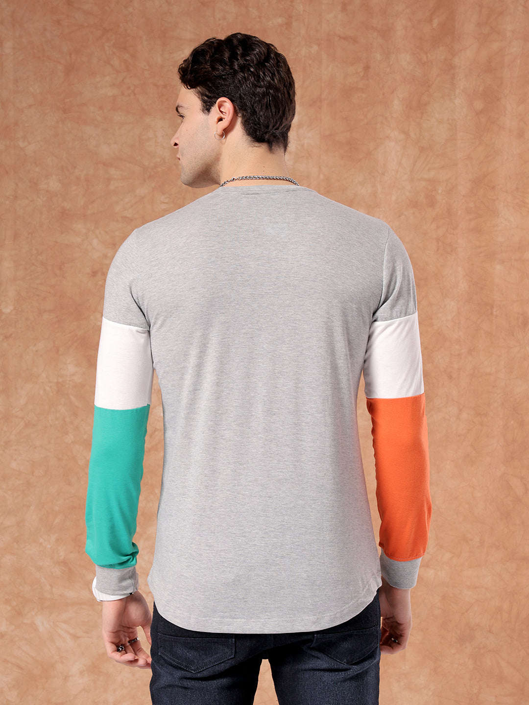 Shop Men Colourblocked T-Shirt Online.