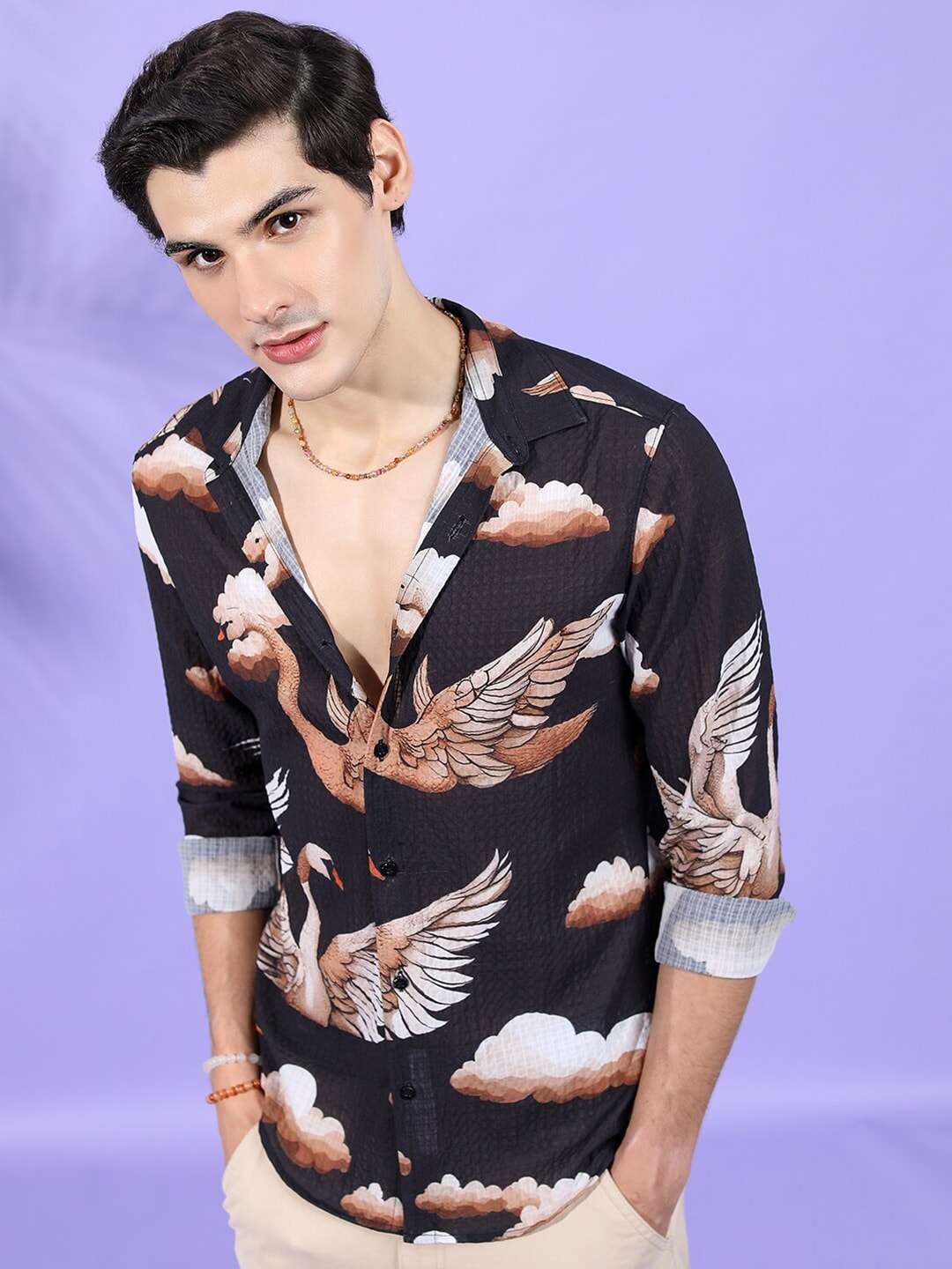 Shop Men Fauna Printed Slim Fit Resort Wear Shirt Online.