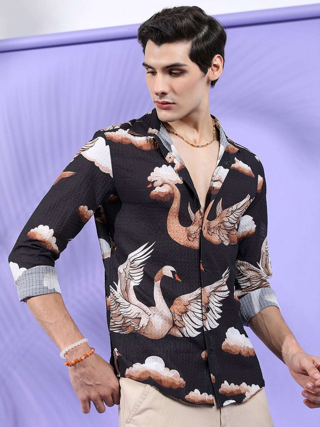 Shop Men Fauna Printed Slim Fit Resort Wear Shirt Online.