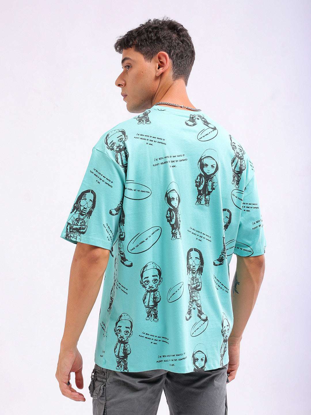 Shop Men Printed Oversized Fit T-Shirt Online.