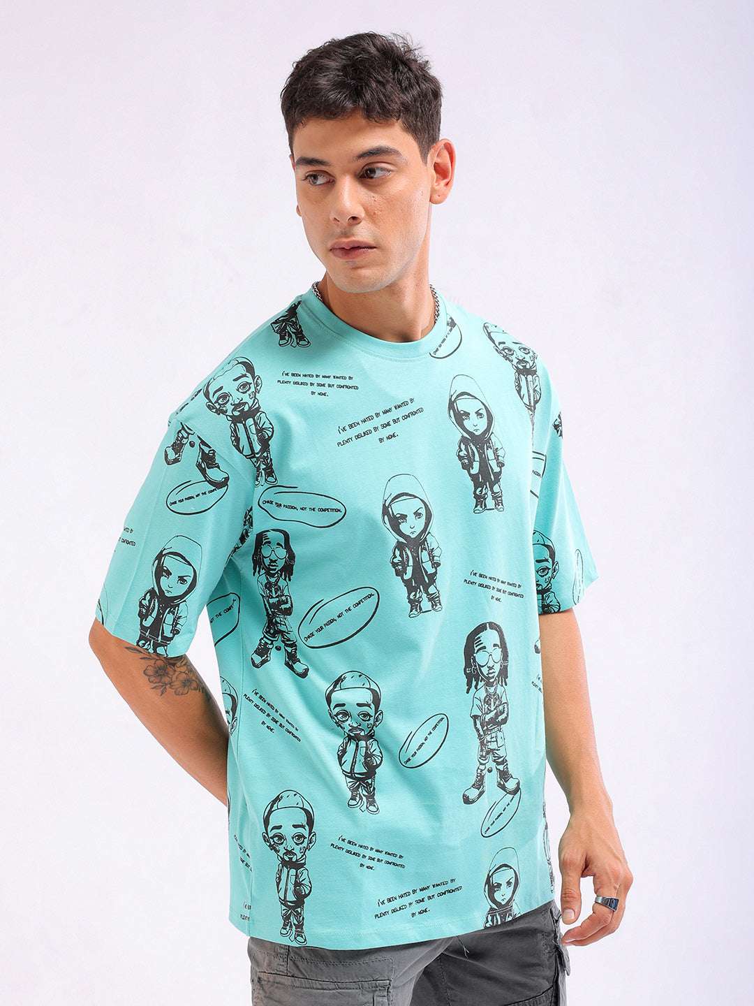 Shop Men Printed Oversized Fit T-Shirt Online.