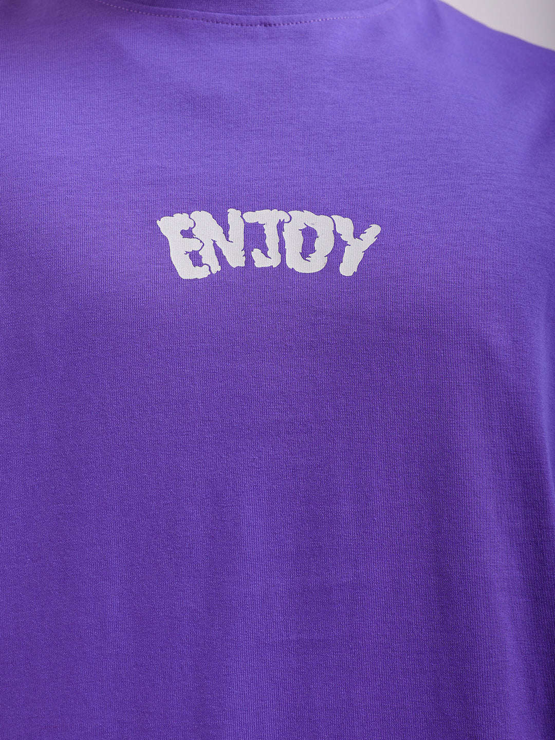 Shop Men Purple Oversized Fit Back Printed T-Shirt Online.