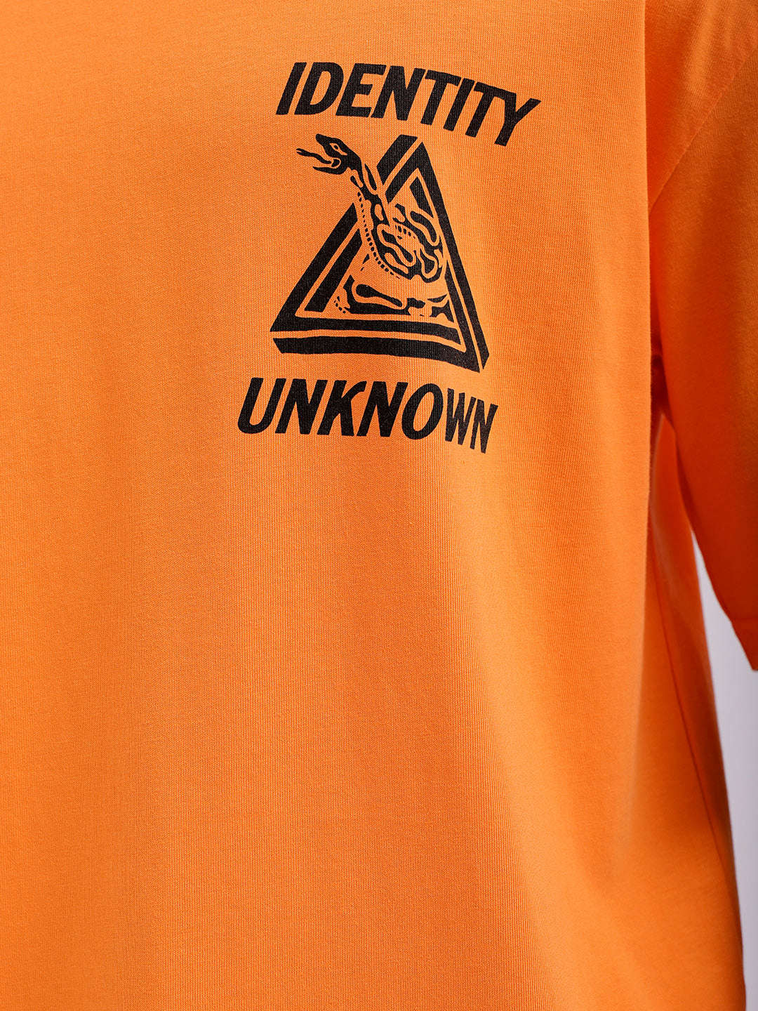 Shop Men Orange Oversized Fit Back Printed T-Shirt Online.