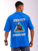 Shop Men Blue Oversized Fit Back Printed T-Shirt Online.