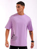 Shop Men Purple Oversized Fit Back Printed T-Shirt Online.