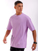 Shop Men Purple Oversized Fit Back Printed T-Shirt Online.