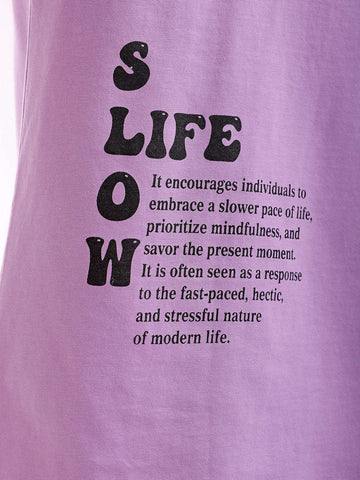 Shop Men Purple Oversized Fit Back Printed T-Shirt Online.