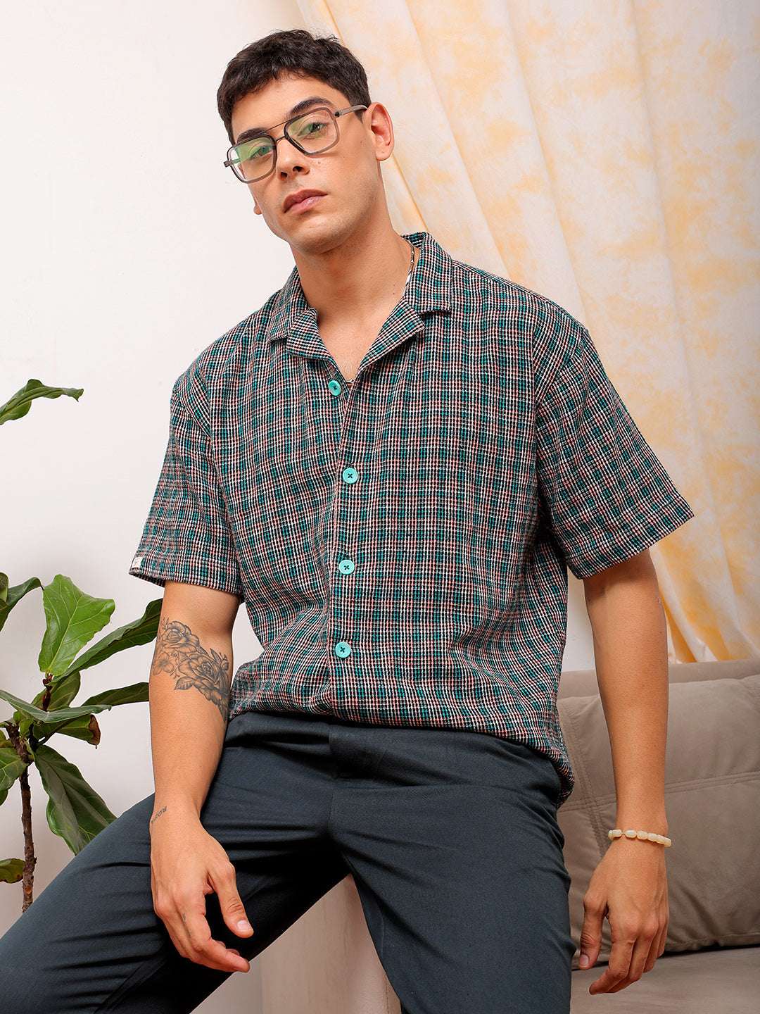 Shop Men Checked Shirt Online.