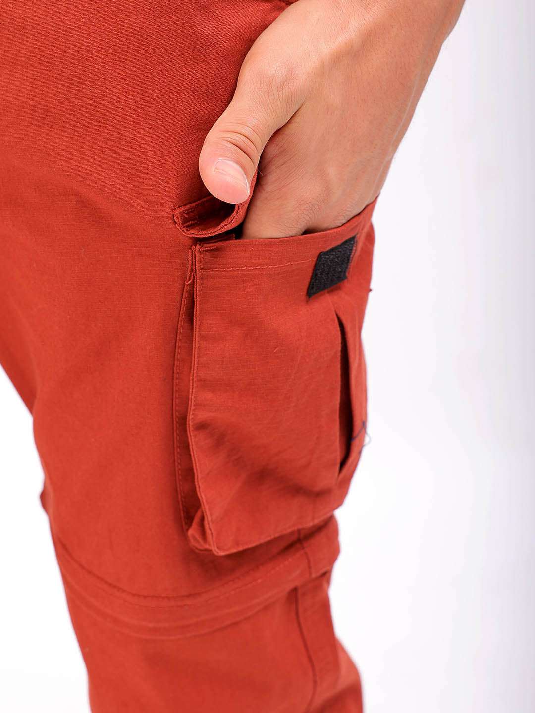 Shop Men Solid Relaxed Fit Zip-Off Convertible Cargo Online.