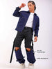 Shop Men Colourblock Relaxed Fit Zip-Off Convertible Jeans Online.