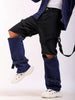 Shop Men Colourblock Relaxed Fit Zip-Off Convertible Jeans Online.
