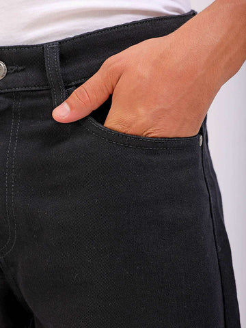 Shop Men Colourblock Relaxed Fit Zip-Off Convertible Jeans Online.