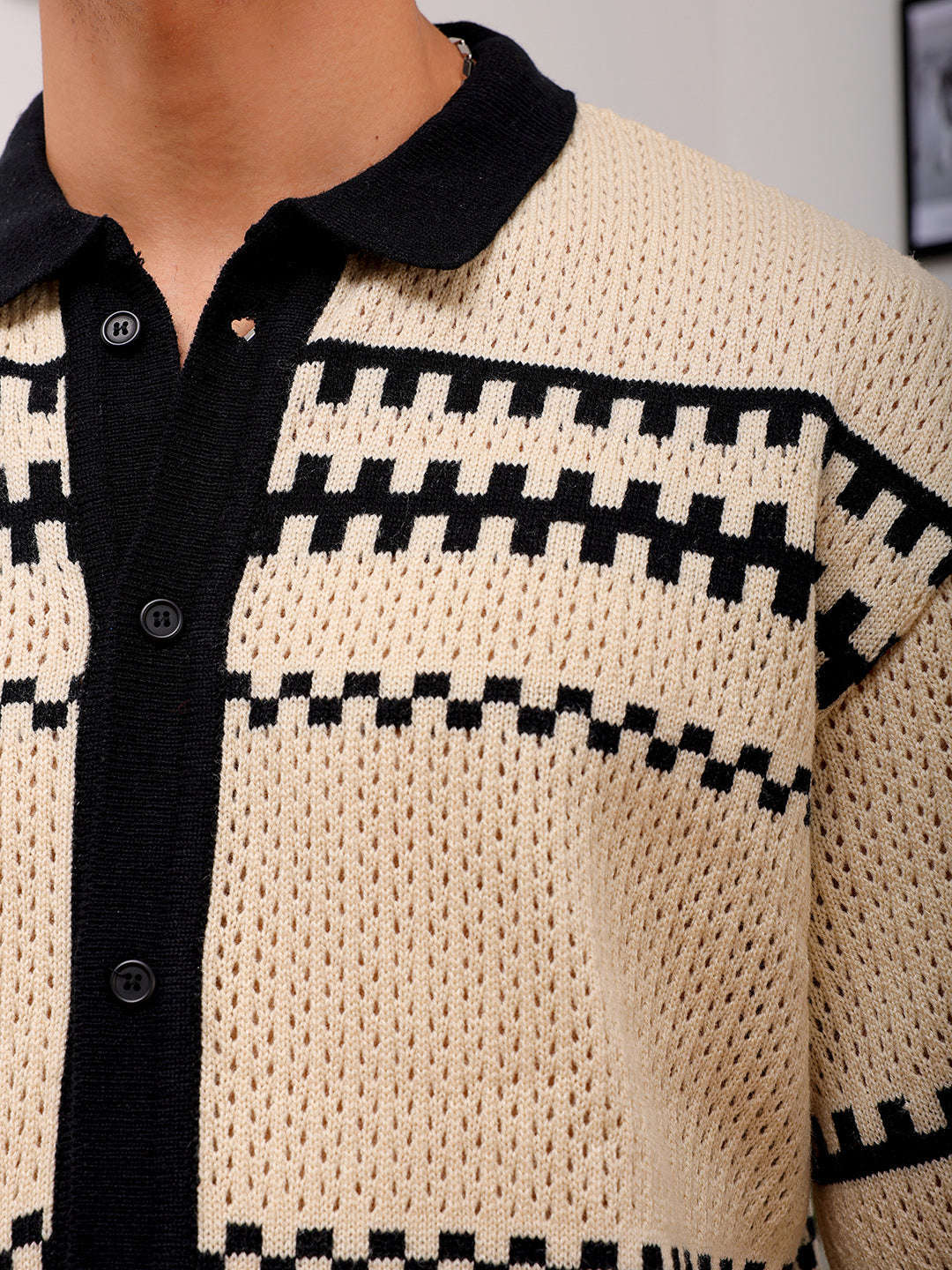 Shop Men's Crochet Relaxed Fit Shirt Online.