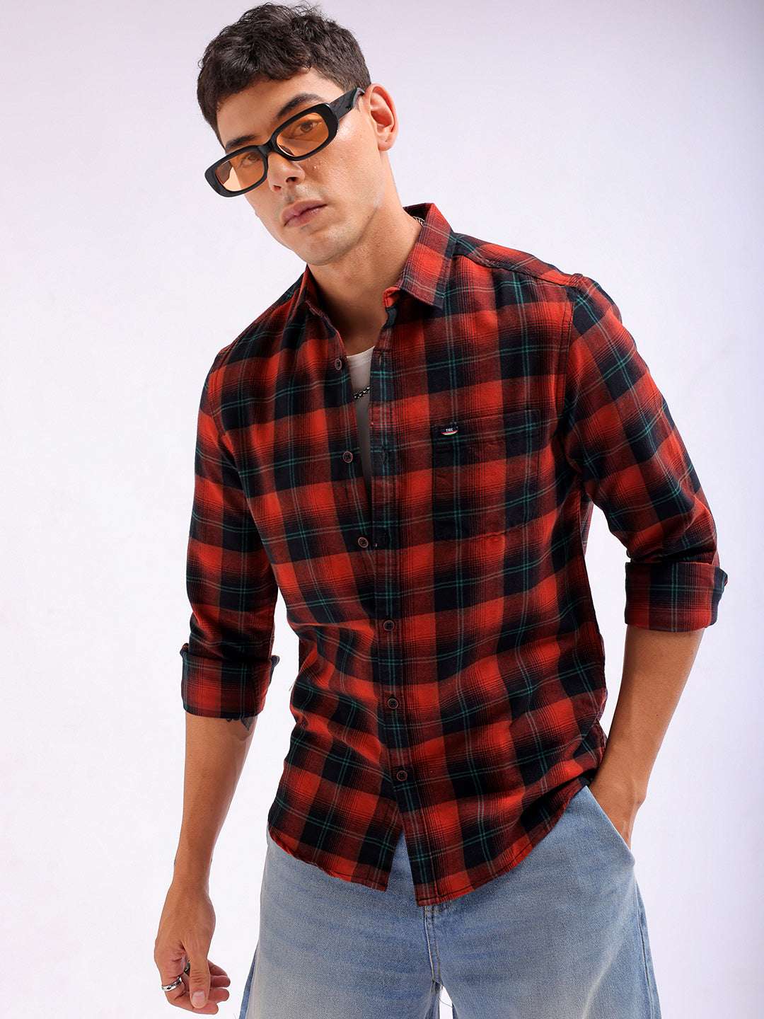 Shop Men Checked Shirt Online.