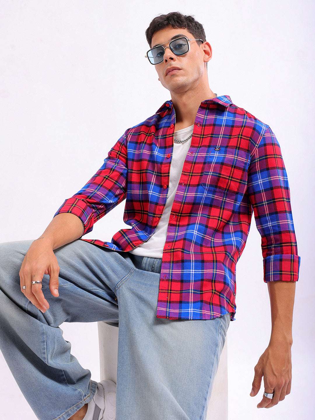 Shop Men Checked Shirt Online.