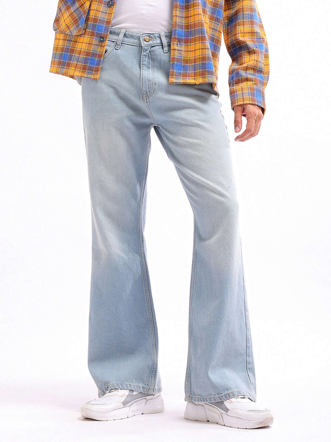 Shop Men Solid G142 Bootcut Loose Fit Jeans Online.