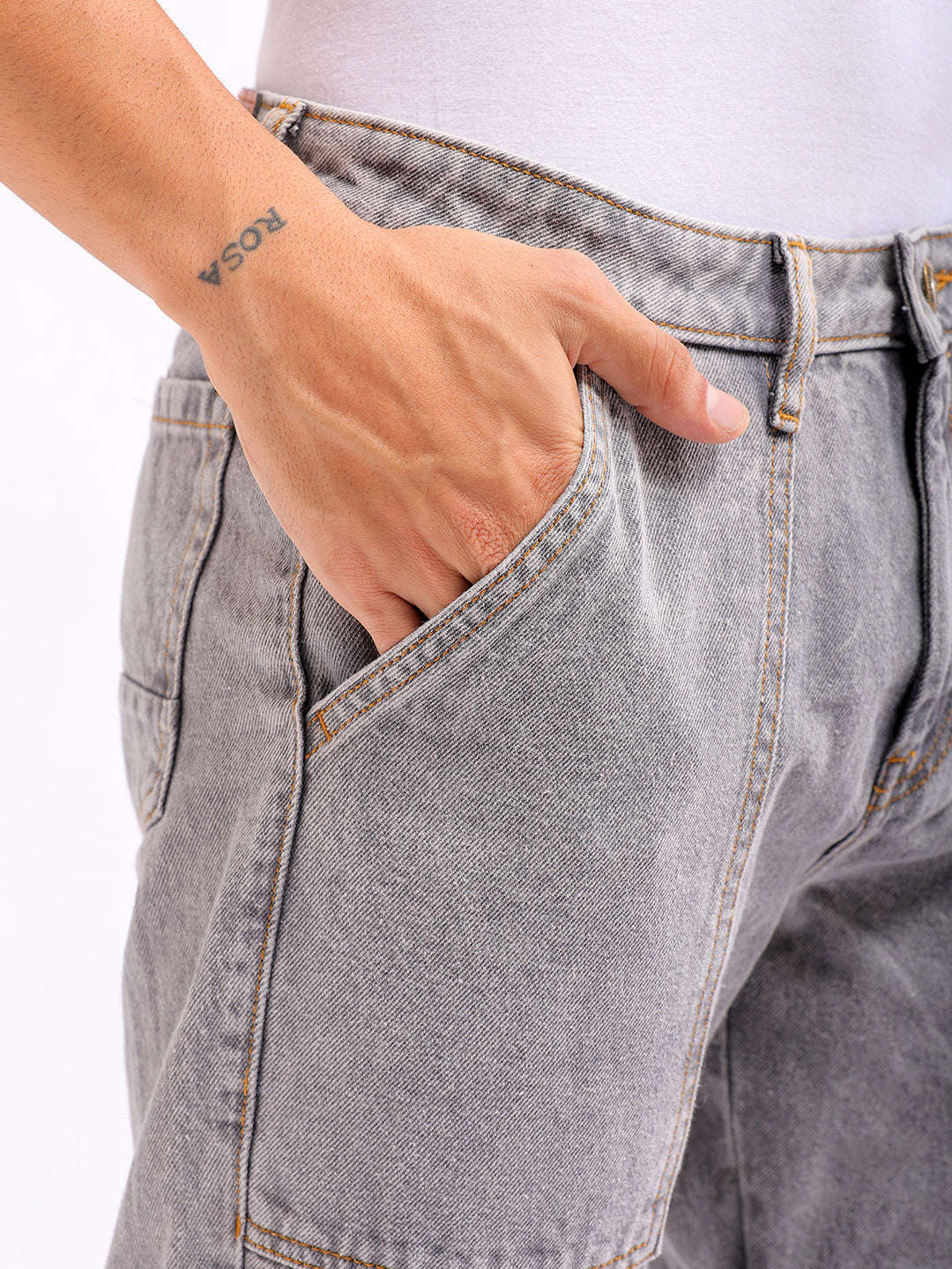 Shop Men's Solid Dad Fit Jeans Online.