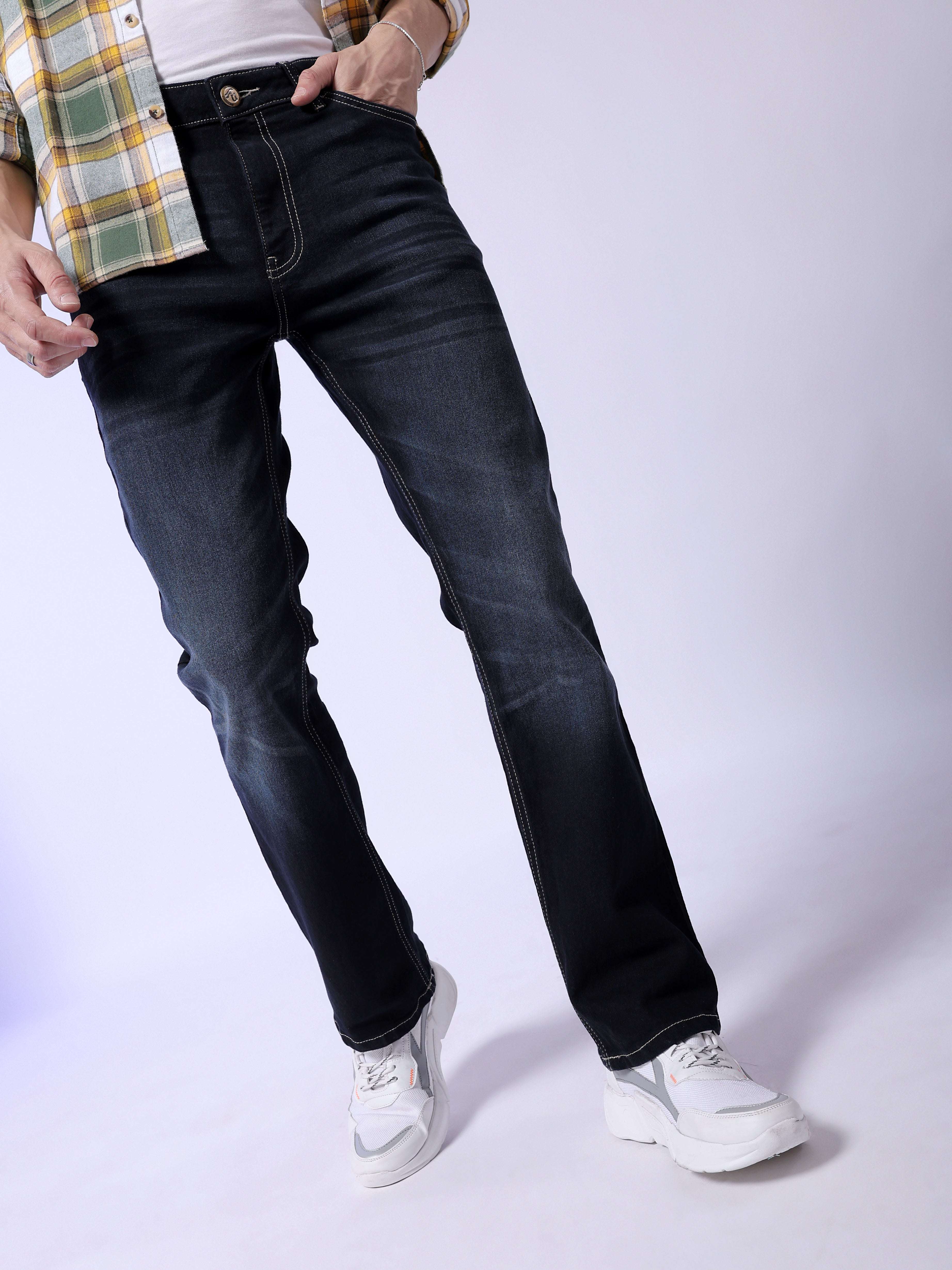 Shop Men Solid Bootcut Jeans Online.