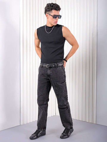 Shop Men Solid G362 Relaxed Straight Fit Jeans Online.