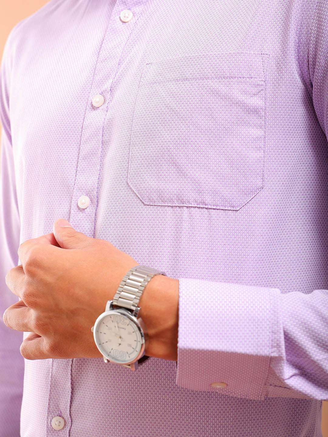 Shop Men Purple Slim Fit Solid Formal Shirt Online.