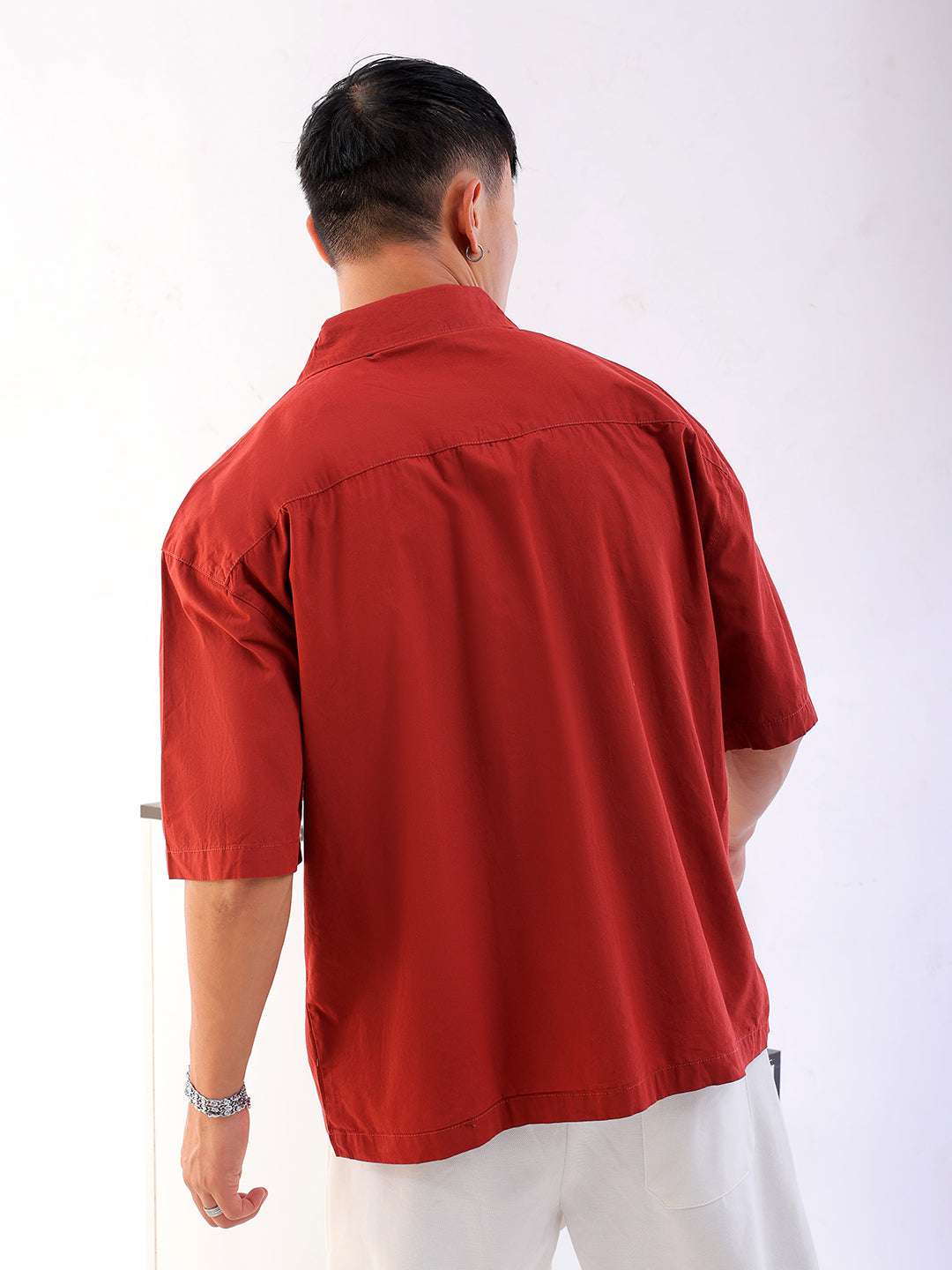 Shop Men Solid Korean Loose Fit Shirt Online.