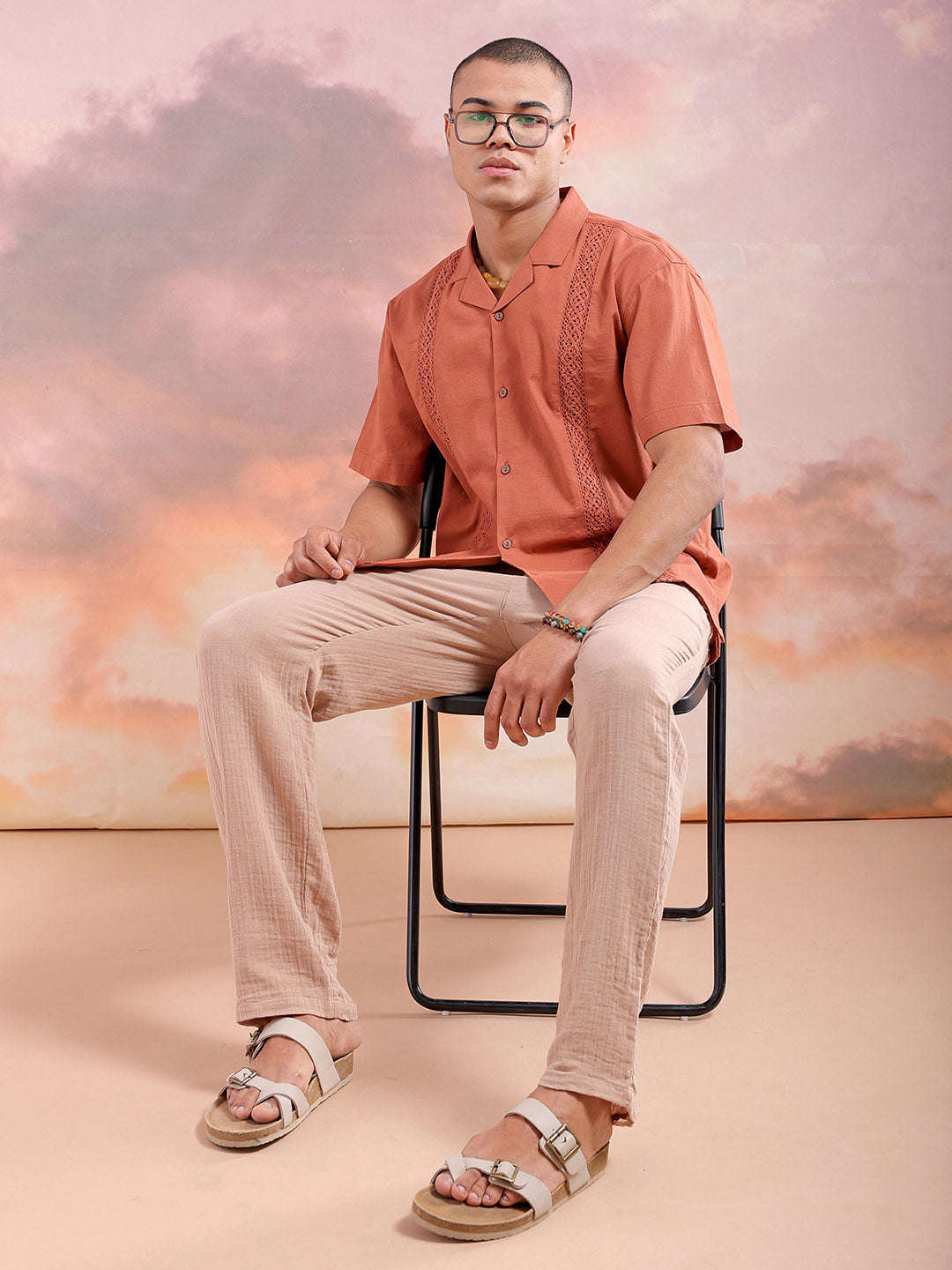 Shop Men Solid Relaxed Fit Resort Wear Shirt Online.