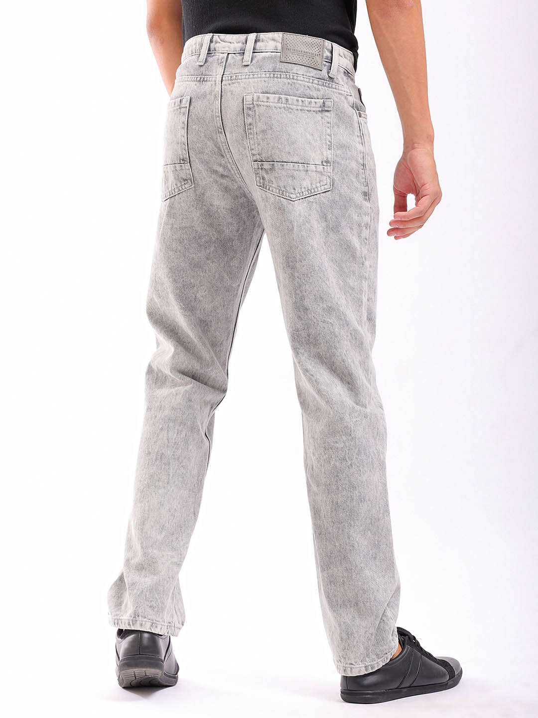 Shop Men Light Grey Solid G361 Vintage Straight Fit Jeans Online.