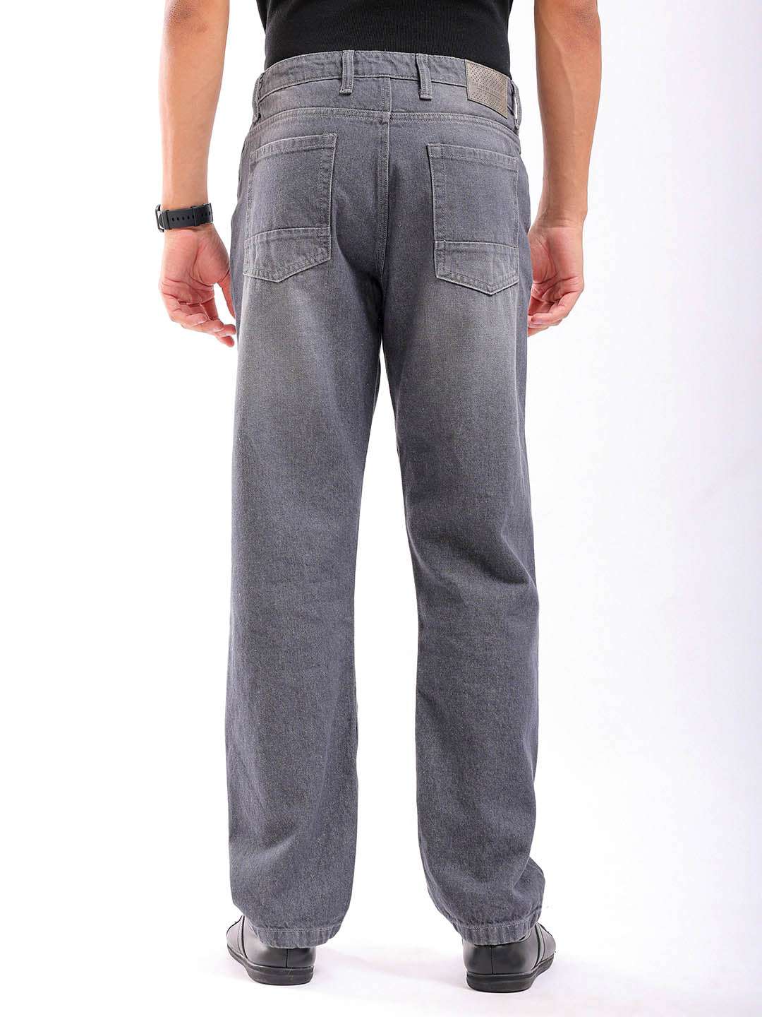 Shop Men Grey Solid G361 Vintage Straight Fit Jeans Online.