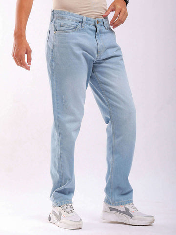 Shop Men Light Blue G361 Vintage Straight Fit Jeans Online.