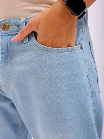 Shop Men Light Blue G361 Vintage Straight Fit Jeans Online.
