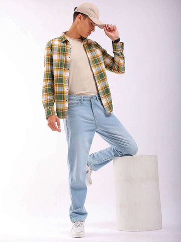 Shop Men Light Blue G361 Vintage Straight Fit Jeans Online.