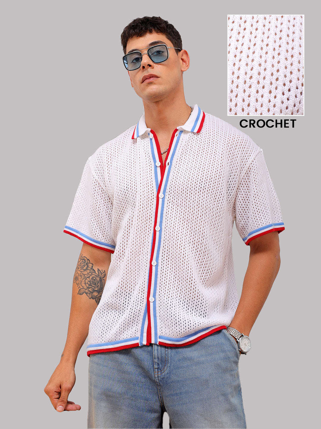 BOTT Cotton Crochet S/S Shirt 24SS（Crochet Fabric For Shirts at  