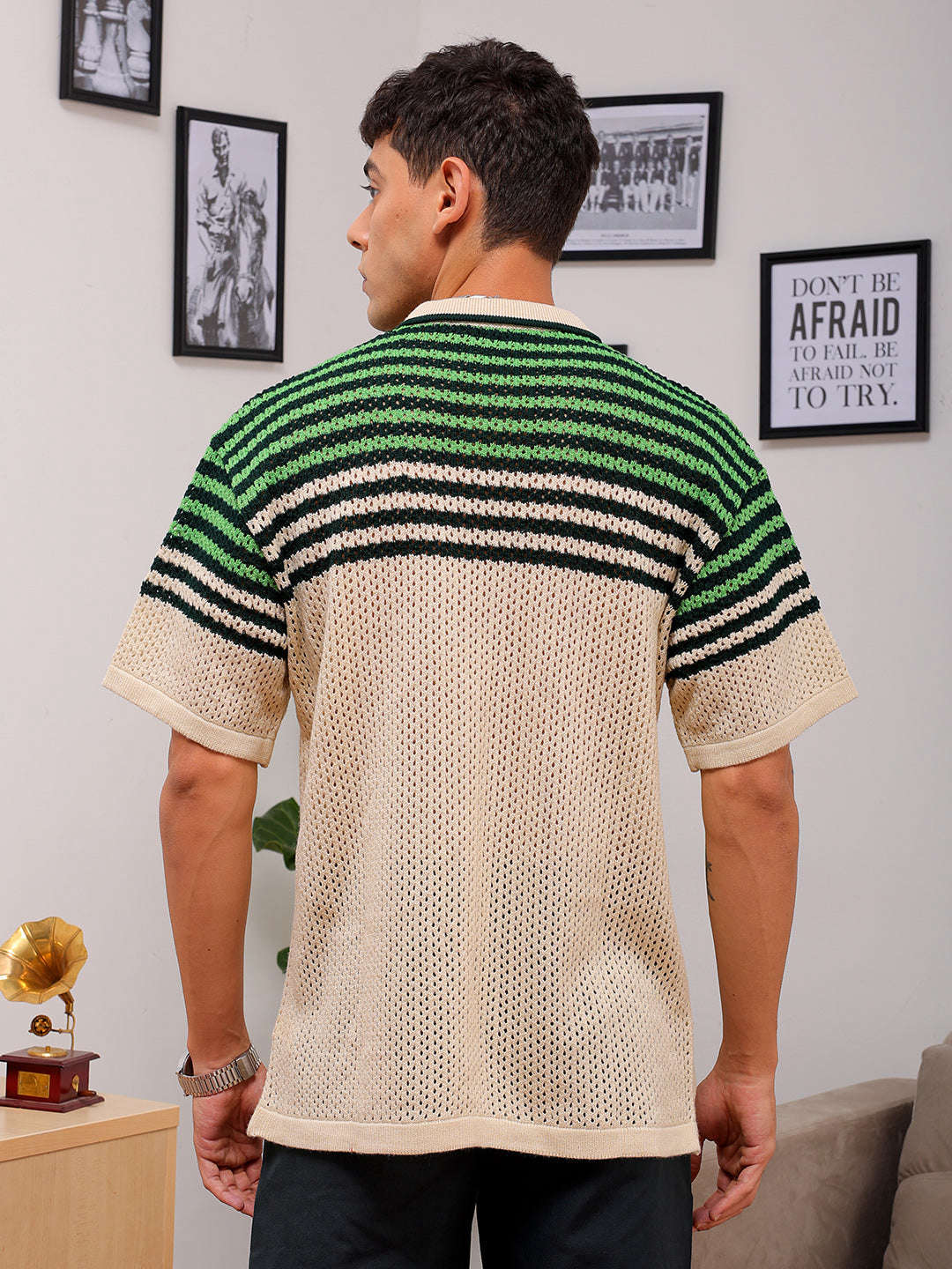 Shop Men's Crochet Relaxed Fit Shirt Online.