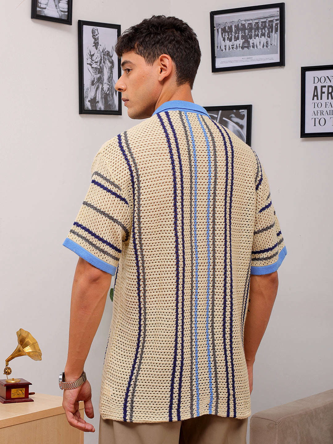 Shop Men's Crochet Relaxed Fit Shirt Online.