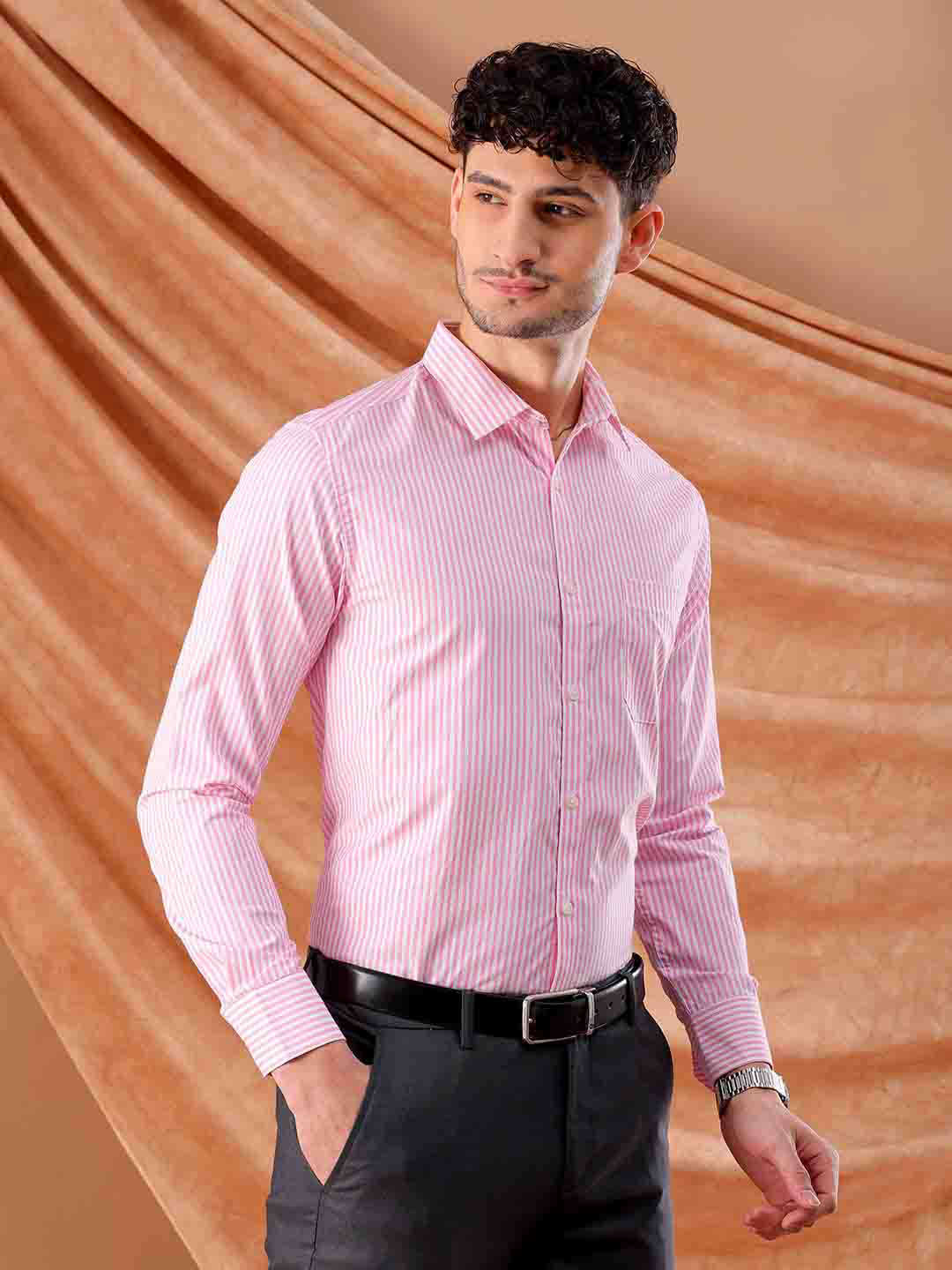 Shop Men's Striped Slim Fit Shirt Online.