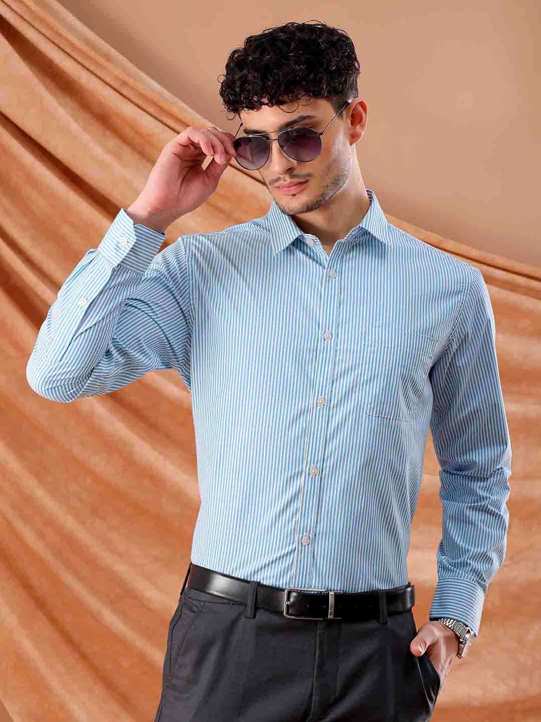 Shop Men's Striped Slim Fit Shirt Online.