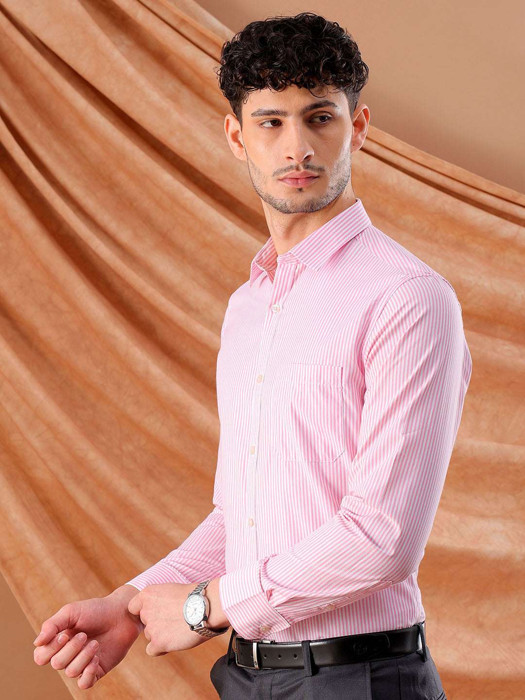 Shop Men's Striped Slim Fit Shirt Online.