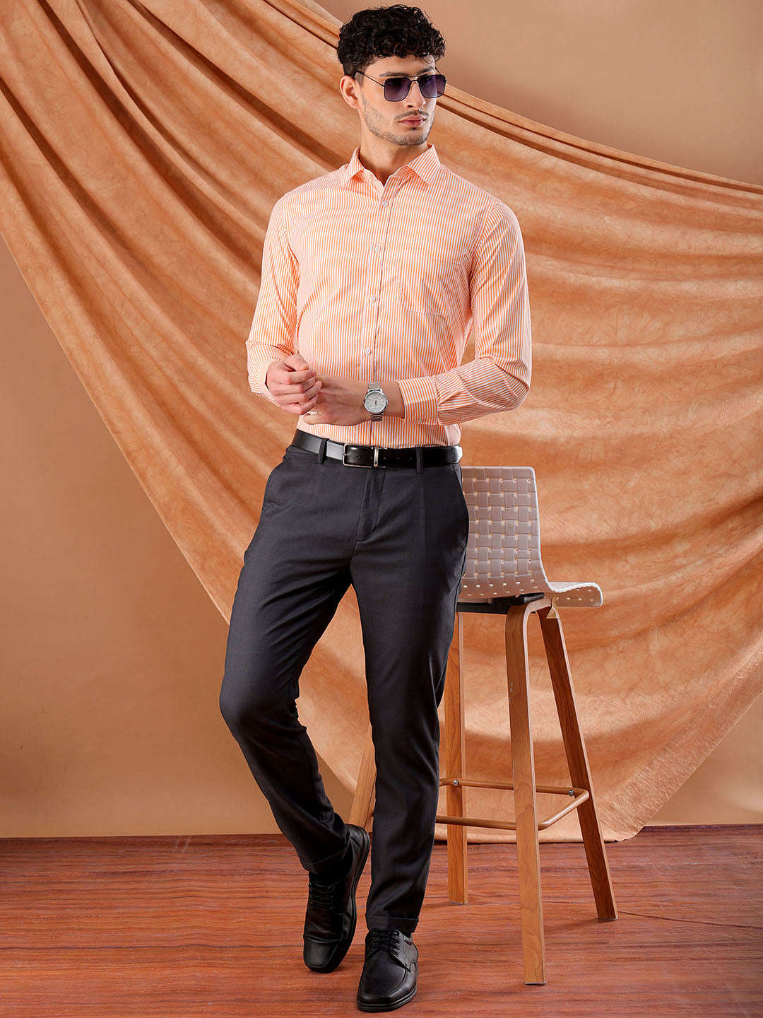 Shop Men's Striped Slim Fit Shirt Online.