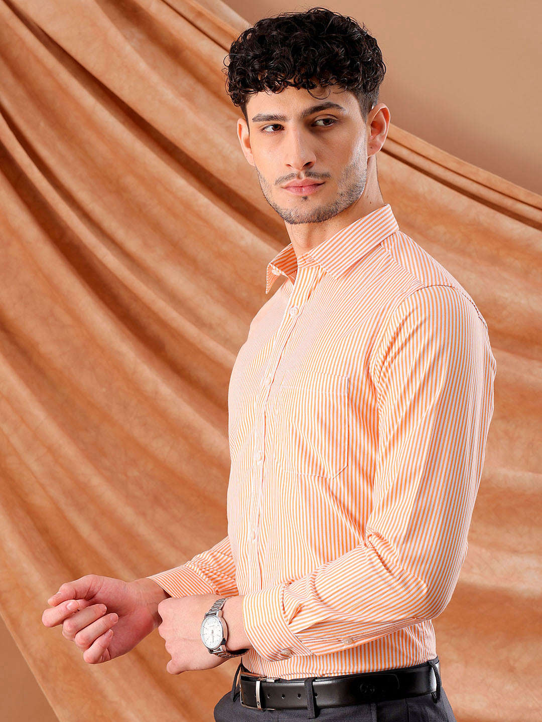 Shop Men's Striped Slim Fit Shirt Online.