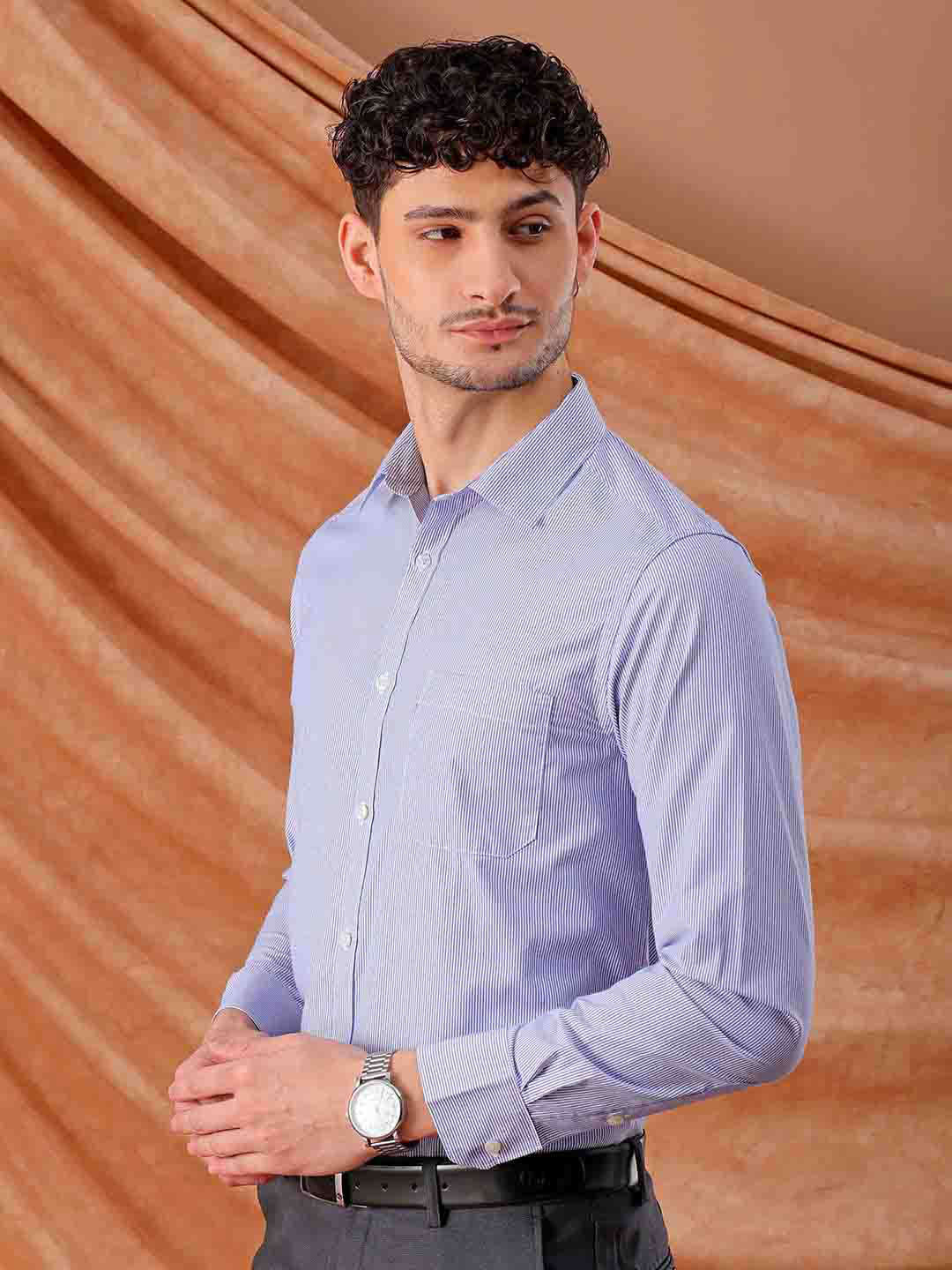 Shop Men's Striped Slim Fit Shirt Online.