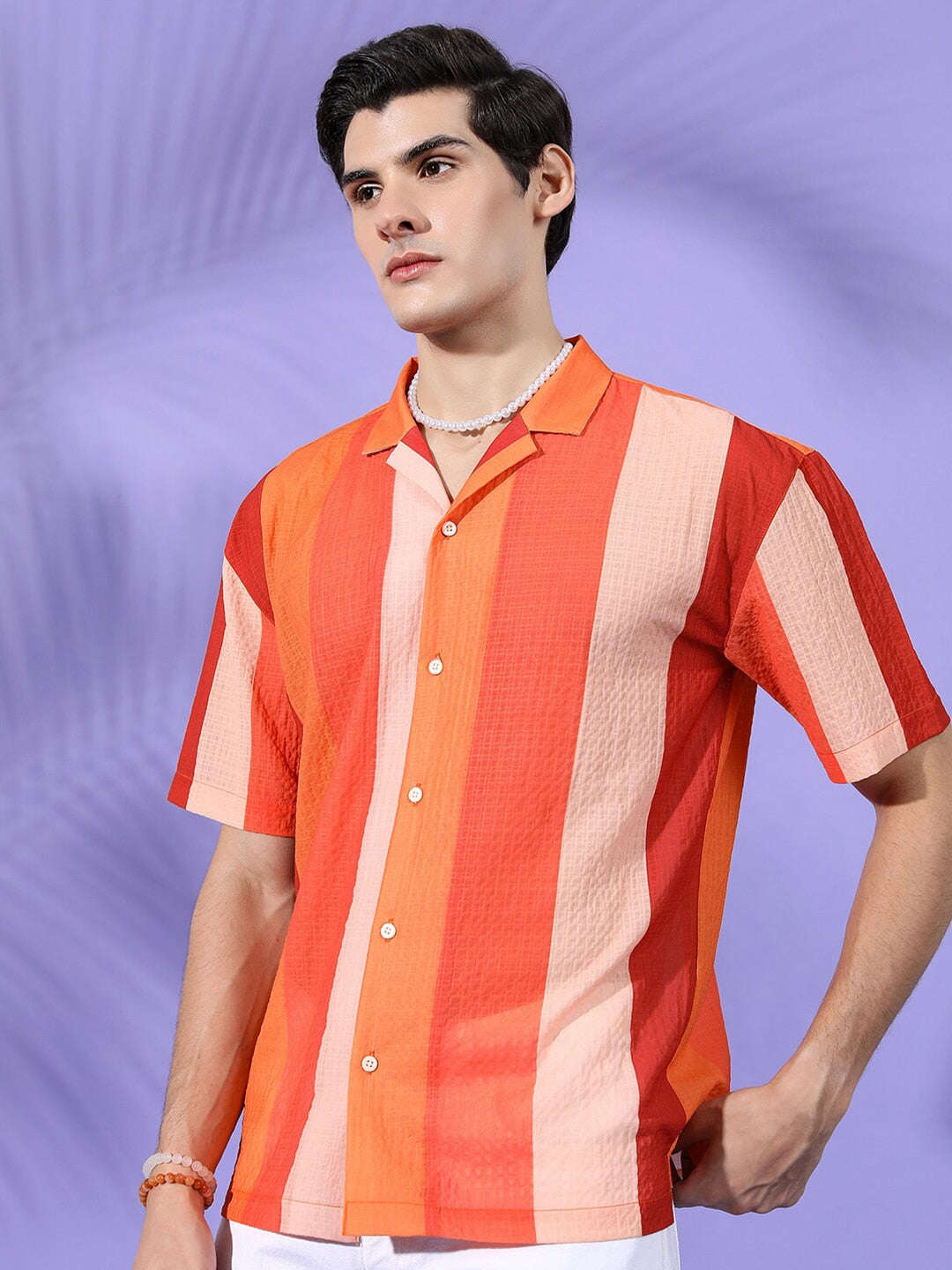 Shop Men Striped Resort Wear Shirt Online.