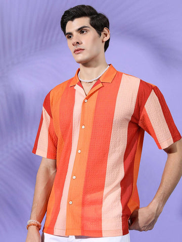 Shop Men Striped Resort Wear Shirt Online.